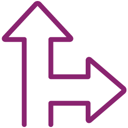 Icono de flechas de dirección vial.
