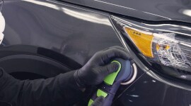 Sander being used on small area of a car