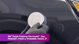 Hookit disc being attached to sander