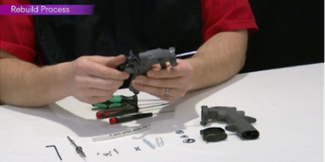 image of spray gun being rebuilt
