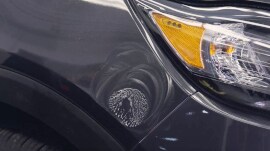 Showing uniform finish created by cross-sanding