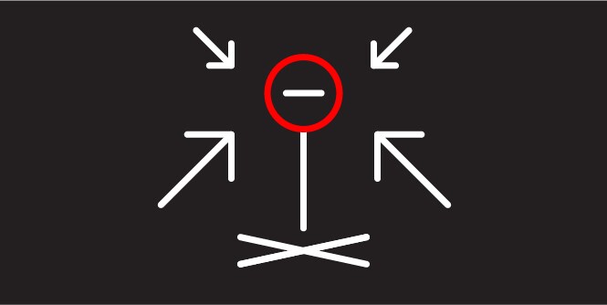 Illustration demonstrating light hitting a sign from several angles.

