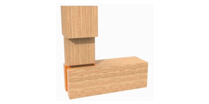 Wood blocks held together by Mortise and tenon joints
