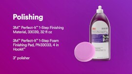 Polish with 3M™ Perfect-It™ 1-Step Finishing Material 33039 32 fl. oz. and Foam Polishing Pad 4