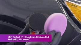 Foam finishing pad being attached to polisher