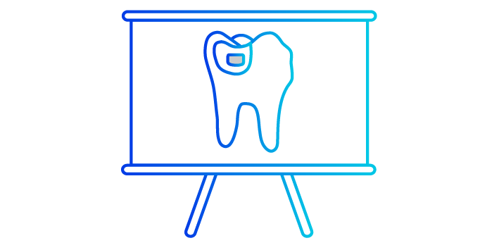 illustrated tooth on presentation board
