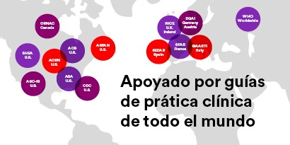 Con el respaldo de directrices clínicas de todo el mundo
