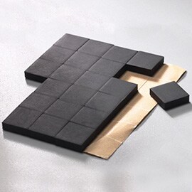 Black Foam pads with adhesive applied to one side to ensure easy placement